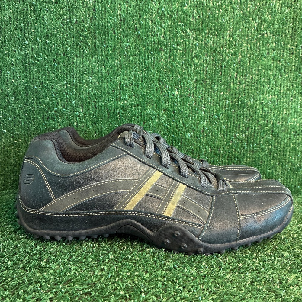 Skechers Citywalk Malton Leather Lace Up Casual Sporty Sneakers Black Mens 9.5